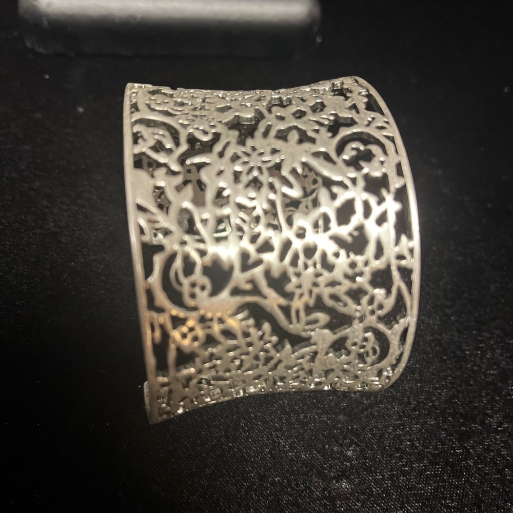 🥈Silver Adjustable Filagree Cuff Bracelet